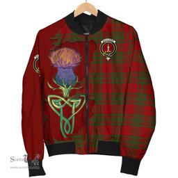 Scottish MacAlister of Glenbarr Tartan Family Crest with Thistle and Scotland Map Tartan Plaid Bomber Jacket Scottish Plaid Tartan Plaid - ScotsTee - scotstee.com