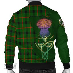 Scottish Kincaid Modern Tartan Family Crest with Thistle and Scotland Map Tartan Plaid Bomber Jacket Scottish Plaid Tartan Plaid - ScotsTee - scotstee.com