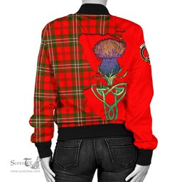 Scottish Langlands Tartan Family Crest with Thistle and Scotland Map Tartan Plaid Bomber Jacket Scottish Plaid Tartan Plaid - ScotsTee - scotstee.com