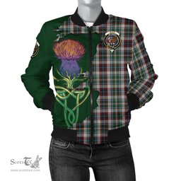 Scottish Innes Dress Tartan Family Crest with Thistle and Scotland Map Tartan Plaid Bomber Jacket Scottish Plaid Tartan Plaid - ScotsTee - scotstee.com