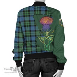 Scottish MacKay Ancient Tartan Family Crest with Thistle and Scotland Map Tartan Plaid Bomber Jacket Scottish Plaid Tartan Plaid - ScotsTee - scotstee.com
