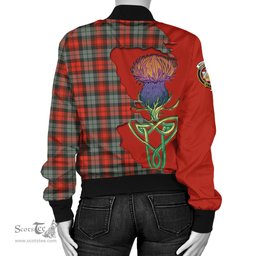Scottish MacLachlan Weathered Tartan Family Crest with Thistle and Scotland Map Tartan Plaid Bomber Jacket Scottish Plaid Tartan Plaid - ScotsTee - scotstee.com