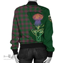 Scottish MacFarlane Hunting Tartan Family Crest with Thistle and Scotland Map Tartan Plaid Bomber Jacket Scottish Plaid Tartan Plaid - ScotsTee - scotstee.com