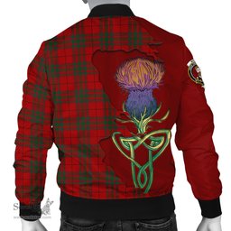 Scottish MacNab Tartan Family Crest with Thistle and Scotland Map Tartan Plaid Bomber Jacket Scottish Plaid Tartan Plaid - ScotsTee - scotstee.com