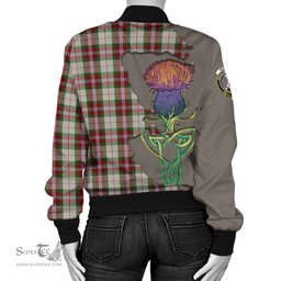 Scottish MacLean Dress Tartan Family Crest with Thistle and Scotland Map Tartan Plaid Bomber Jacket Scottish Plaid Tartan Plaid - ScotsTee - scotstee.com