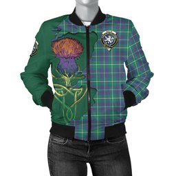 Scottish Inglis Ancient Tartan Family Crest with Thistle and Scotland Map Tartan Plaid Bomber Jacket Scottish Plaid Tartan Plaid - ScotsTee - scotstee.com