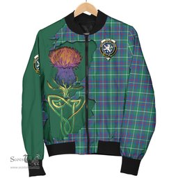Scottish Inglis Ancient Tartan Family Crest with Thistle and Scotland Map Tartan Plaid Bomber Jacket Scottish Plaid Tartan Plaid - ScotsTee - scotstee.com