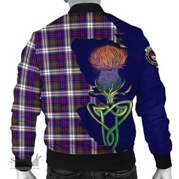 Scottish MacDonald Dress Modern Tartan Family Crest with Thistle and Scotland Map Tartan Plaid Bomber Jacket Scottish Plaid Tartan Plaid - ScotsTee - scotstee.com