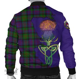 Scottish MacDonald Tartan Family Crest with Thistle and Scotland Map Tartan Plaid Bomber Jacket Scottish Plaid Tartan Plaid - ScotsTee - scotstee.com