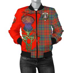 Scottish MacLean of Duart Ancient Tartan Family Crest with Thistle and Scotland Map Tartan Plaid Bomber Jacket Scottish Plaid Tartan Plaid - ScotsTee - scotstee.com