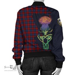 Scottish MacLachlan Tartan Family Crest with Thistle and Scotland Map Tartan Plaid Bomber Jacket Scottish Plaid Tartan Plaid - ScotsTee - scotstee.com