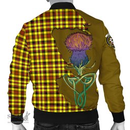 Scottish Jardine Modern Tartan Family Crest with Thistle and Scotland Map Tartan Plaid Bomber Jacket Scottish Plaid Tartan Plaid - ScotsTee - scotstee.com