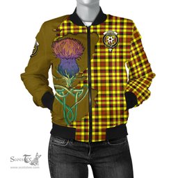 Scottish Jardine Modern Tartan Family Crest with Thistle and Scotland Map Tartan Plaid Bomber Jacket Scottish Plaid Tartan Plaid - ScotsTee - scotstee.com