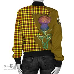 Scottish Jardine Modern Tartan Family Crest with Thistle and Scotland Map Tartan Plaid Bomber Jacket Scottish Plaid Tartan Plaid - ScotsTee - scotstee.com