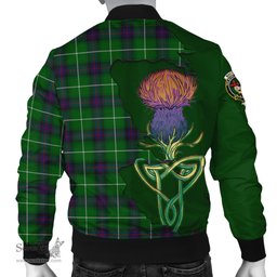 Scottish MacDonald of The Isles Tartan Family Crest with Thistle and Scotland Map Tartan Plaid Bomber Jacket Scottish Plaid Tartan Plaid - ScotsTee - scotstee.com