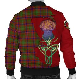 Scottish Lumsden Tartan Family Crest with Thistle and Scotland Map Tartan Plaid Bomber Jacket Scottish Plaid Tartan Plaid - ScotsTee - scotstee.com
