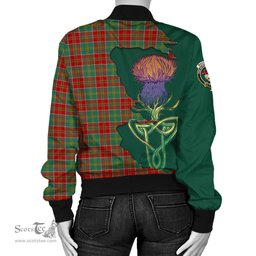 Scottish MacDonald of Kingsburgh Tartan Family Crest with Thistle and Scotland Map Tartan Plaid Bomber Jacket Scottish Plaid Tartan Plaid - ScotsTee - scotstee.com