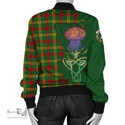 Scottish MacMillan Society of Glasgow Tartan Family Crest with Thistle and Scotland Map Tartan Plaid Bomber Jacket Scottish Plaid Tartan Plaid - ScotsTee - scotstee.com