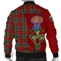 Scottish MacLean of Duart Tartan Family Crest with Thistle and Scotland Map Tartan Plaid Bomber Jacket Scottish Plaid Tartan Plaid - ScotsTee - scotstee.com