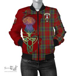Scottish MacLean of Duart Tartan Family Crest with Thistle and Scotland Map Tartan Plaid Bomber Jacket Scottish Plaid Tartan Plaid - ScotsTee - scotstee.com