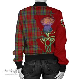 Scottish MacLean of Duart Tartan Family Crest with Thistle and Scotland Map Tartan Plaid Bomber Jacket Scottish Plaid Tartan Plaid - ScotsTee - scotstee.com