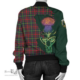 Scottish MacKintosh Hunting Modern Tartan Family Crest with Thistle and Scotland Map Tartan Plaid Bomber Jacket Scottish Plaid Tartan Plaid - ScotsTee - scotstee.com