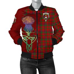 Scottish MacColl Tartan Family Crest with Thistle and Scotland Map Tartan Plaid Bomber Jacket Scottish Plaid Tartan Plaid - ScotsTee - scotstee.com
