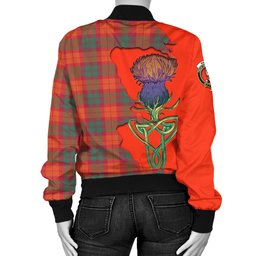 Scottish MacNab Ancient Tartan Family Crest with Thistle and Scotland Map Tartan Plaid Bomber Jacket Scottish Plaid Tartan Plaid - ScotsTee - scotstee.com