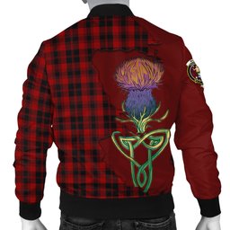 Scottish Murray of Ochtertyre Tartan Family Crest with Thistle and Scotland Map Tartan Plaid Bomber Jacket Scottish Plaid Tartan Plaid - ScotsTee - scotstee.com