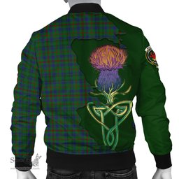 Scottish Moncrieff of Atholl Tartan Family Crest with Thistle and Scotland Map Tartan Plaid Bomber Jacket Scottish Plaid Tartan Plaid - ScotsTee - scotstee.com