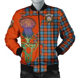 Scottish MacLachlan Ancient Tartan Family Crest with Thistle and Scotland Map Tartan Plaid Bomber Jacket Scottish Plaid Tartan Plaid - ScotsTee - scotstee.com