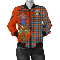 Scottish MacLachlan Ancient Tartan Family Crest with Thistle and Scotland Map Tartan Plaid Bomber Jacket Scottish Plaid Tartan Plaid - ScotsTee - scotstee.com