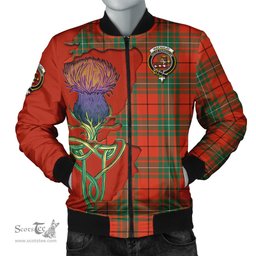 Scottish MacAulay Ancient Tartan Family Crest with Thistle and Scotland Map Tartan Plaid Bomber Jacket Scottish Plaid Tartan Plaid - ScotsTee - scotstee.com