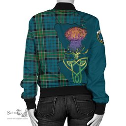 Scottish Kirkpatrick Tartan Family Crest with Thistle and Scotland Map Tartan Plaid Bomber Jacket Scottish Plaid Tartan Plaid - ScotsTee - scotstee.com