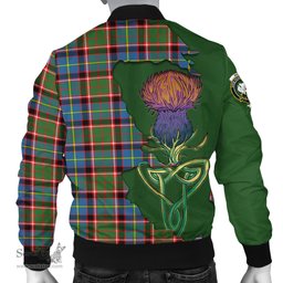 Scottish Norvel Tartan Family Crest with Thistle and Scotland Map Tartan Plaid Bomber Jacket Scottish Plaid Tartan Plaid - ScotsTee - scotstee.com