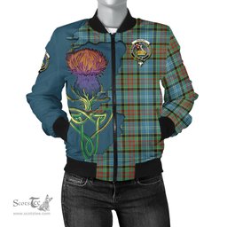 Scottish Paisley Tartan Family Crest with Thistle and Scotland Map Tartan Plaid Bomber Jacket Scottish Plaid Tartan Plaid - ScotsTee - scotstee.com