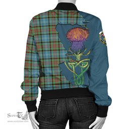 Scottish Paisley Tartan Family Crest with Thistle and Scotland Map Tartan Plaid Bomber Jacket Scottish Plaid Tartan Plaid - ScotsTee - scotstee.com