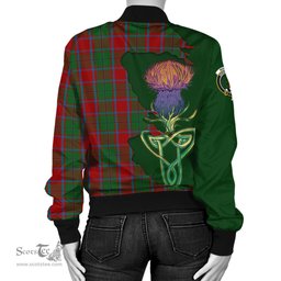 Scottish MacPhail Blue Bands Tartan Family Crest with Thistle and Scotland Map Tartan Plaid Bomber Jacket Scottish Plaid Tartan Plaid - ScotsTee - scotstee.com