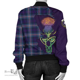 Scottish Nevoy Tartan Family Crest with Thistle and Scotland Map Tartan Plaid Bomber Jacket Scottish Plaid Tartan Plaid - ScotsTee - scotstee.com