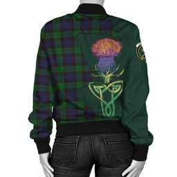Scottish Stewart Old Tartan Family Crest with Thistle and Scotland Map Tartan Plaid Bomber Jacket Scottish Plaid Tartan Plaid - ScotsTee - scotstee.com
