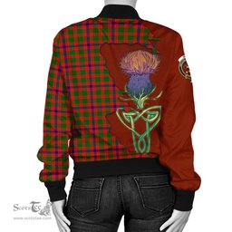 Scottish Skene Modern Tartan Family Crest with Thistle and Scotland Map Tartan Plaid Bomber Jacket Scottish Plaid Tartan Plaid - ScotsTee - scotstee.com