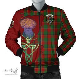 Scottish Turnbull Dress Tartan Family Crest with Thistle and Scotland Map Tartan Plaid Bomber Jacket Scottish Plaid Tartan Plaid - ScotsTee - scotstee.com