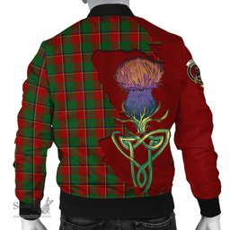 Scottish Turnbull Dress Tartan Family Crest with Thistle and Scotland Map Tartan Plaid Bomber Jacket Scottish Plaid Tartan Plaid - ScotsTee - scotstee.com