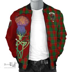 Scottish Turnbull Dress Tartan Family Crest with Thistle and Scotland Map Tartan Plaid Bomber Jacket Scottish Plaid Tartan Plaid - ScotsTee - scotstee.com