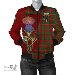 Scottish Turnbull Dress Tartan Family Crest with Thistle and Scotland Map Tartan Plaid Bomber Jacket Scottish Plaid Tartan Plaid - ScotsTee - scotstee.com