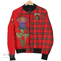 Scottish Seton Modern Tartan Family Crest with Thistle and Scotland Map Tartan Plaid Bomber Jacket Scottish Plaid Tartan Plaid - ScotsTee - scotstee.com