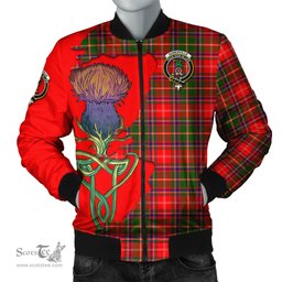Scottish Somerville Modern Tartan Family Crest with Thistle and Scotland Map Tartan Plaid Bomber Jacket Scottish Plaid Tartan Plaid - ScotsTee - scotstee.com