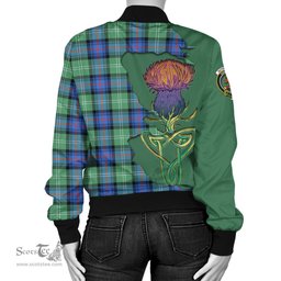 Scottish Sutherland Ancient Tartan Family Crest with Thistle and Scotland Map Tartan Plaid Bomber Jacket Scottish Plaid Tartan Plaid - ScotsTee - scotstee.com