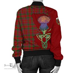 Scottish Munro Tartan Family Crest with Thistle and Scotland Map Tartan Plaid Bomber Jacket Scottish Plaid Tartan Plaid - ScotsTee - scotstee.com