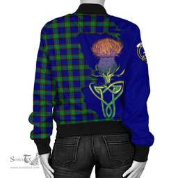 Scottish Sempill Modern Tartan Family Crest with Thistle and Scotland Map Tartan Plaid Bomber Jacket Scottish Plaid Tartan Plaid - ScotsTee - scotstee.com